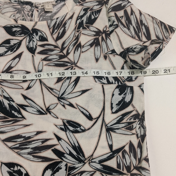 J Crew Floral Palm Fronds Printed Linen Cotton Top - Picture 5 of 6